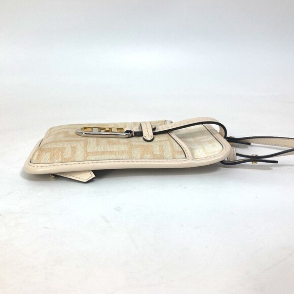 FENDI Cream Leather Zucca Shoulder Bag - Picture 4 of 14